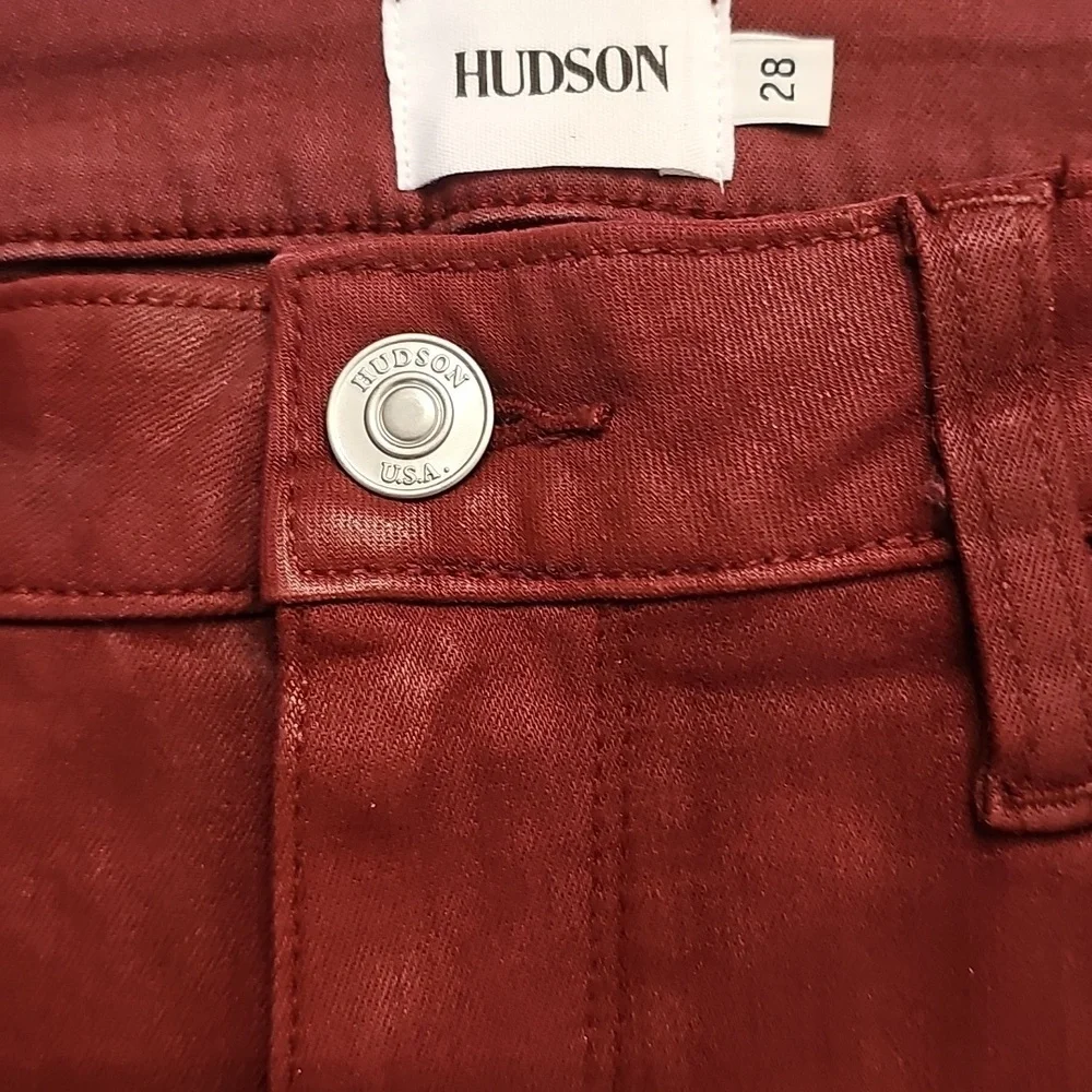 HUDSON JEANS‎ Natalie Midrise Super Skinny Maroon Jeans Size 28 - Picture 4 of 6